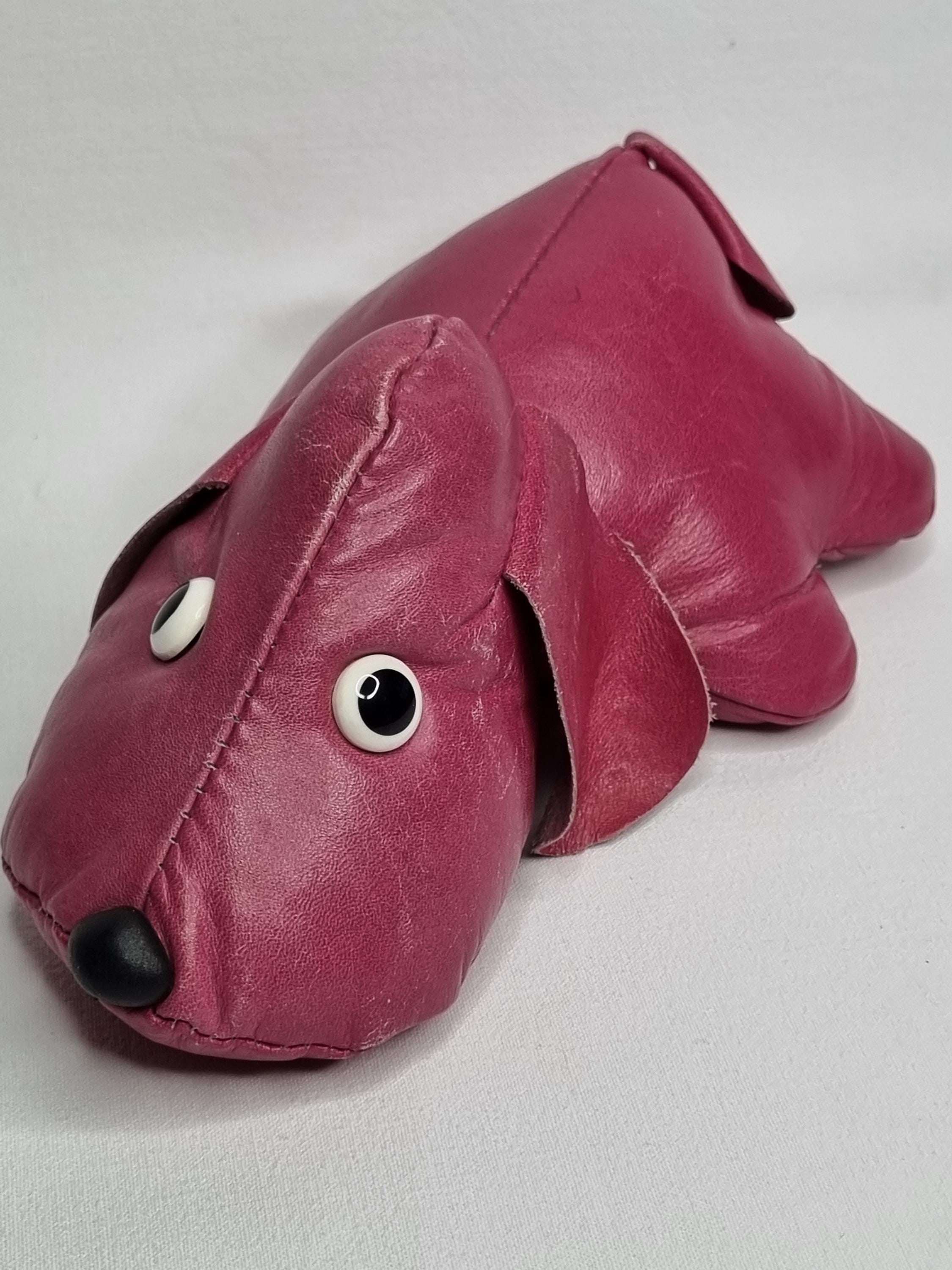 Vintage Leather Decorative Dog GEIA - Fuchsia, 22 Cm - Etsy Finland display picture 1