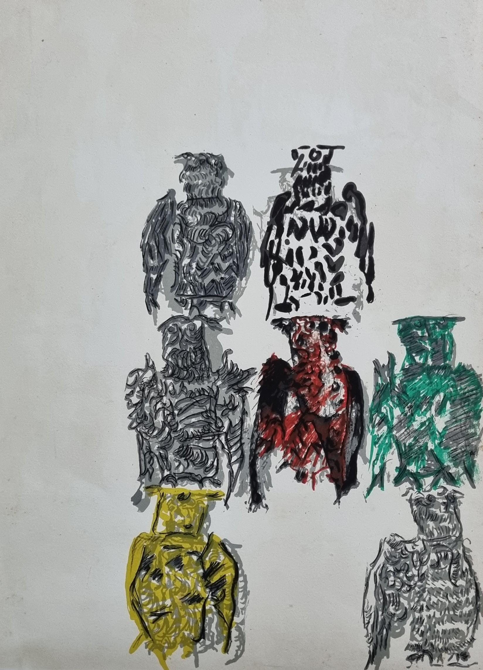 Jean-paul Riopelle – Original Lithograph (back Cover) – Derrière