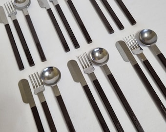 18 Air France Concorde Cutlery Set, design Raymond Loewy - C.E.I. (Compagnie Esthétique Industrielle) - Stainless steel