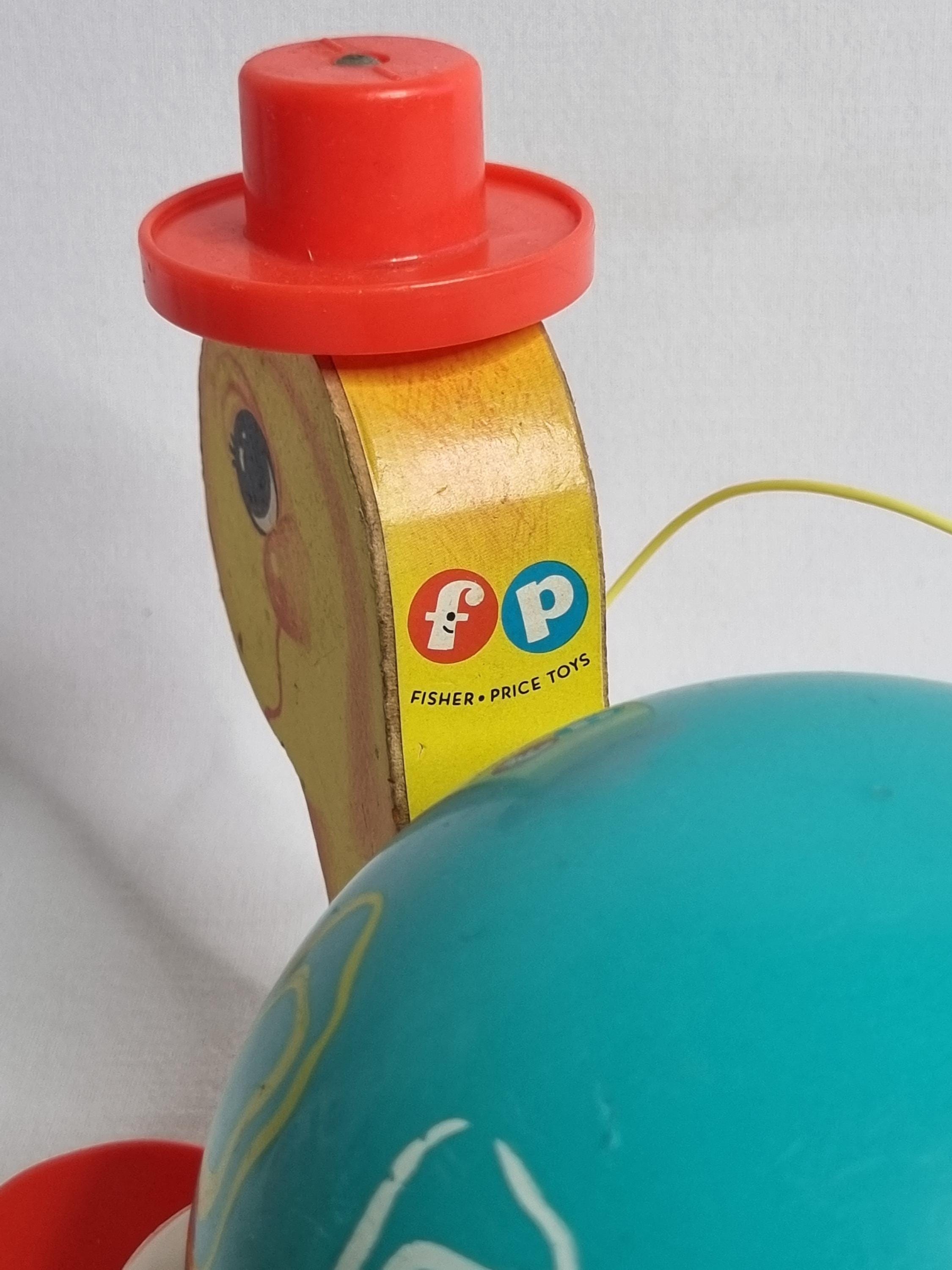Fisher-price Vintage Pull-along Turtle 1962 – Wooden and Plastic 