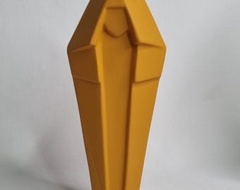 Modern Madonna in Ochre Ceramic - Height 26 cm