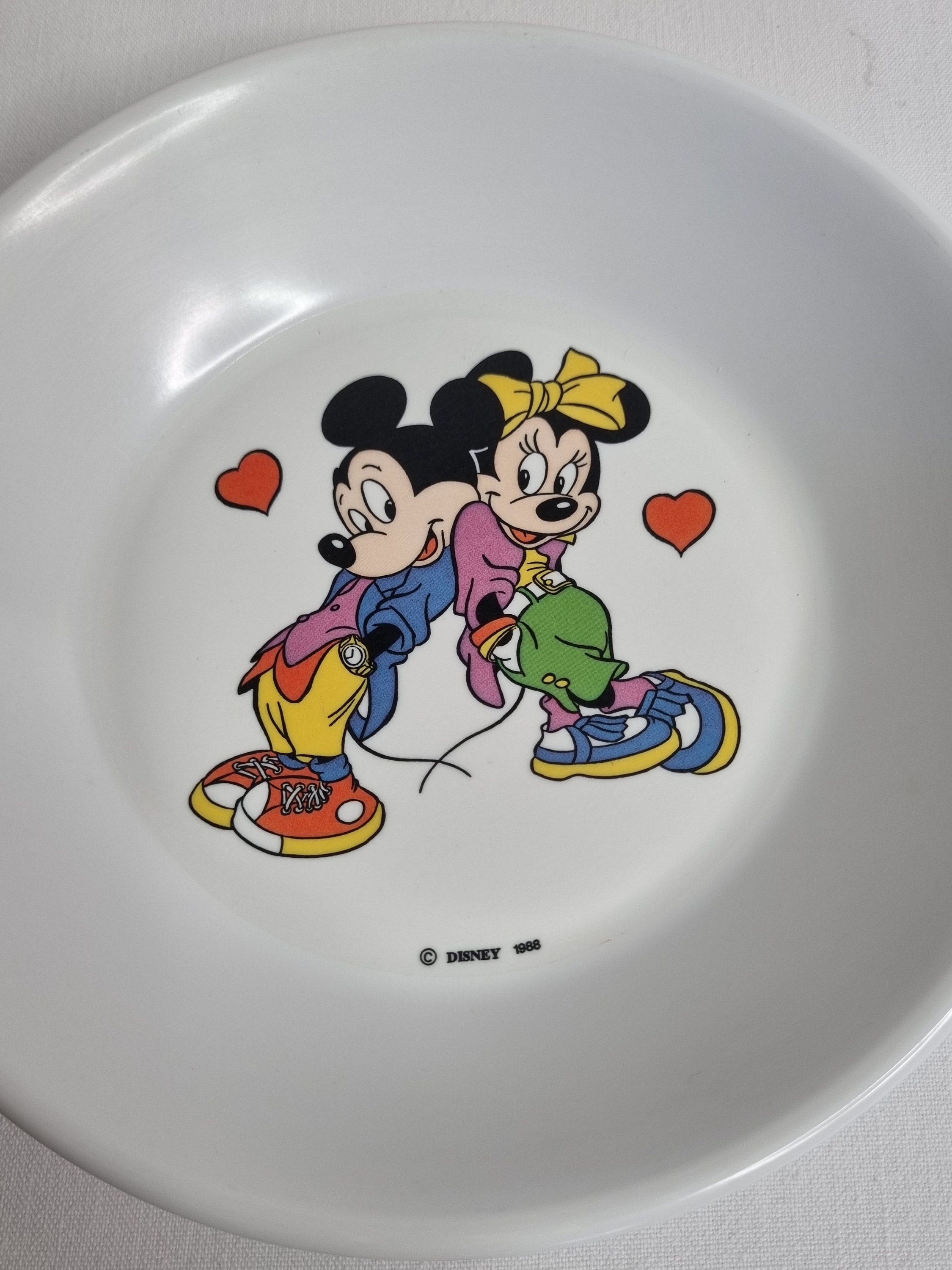 Set of 3 Vintage Disney Illustration Plates in Plastorex Melamine