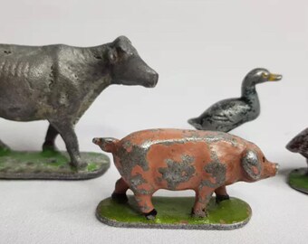 Quiralu Ancien Jouet Animaux de la Ferme couple de Dindons réf 684