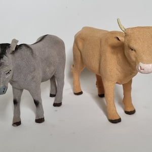 SANTON CRECHE DEVINEAU Ane et Boeuf Taille 4 de 9 cm et 9,5 cm de haut EUR 28,00 - FR