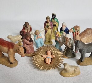 Figurines De Crèche En Céramique : âne Et Bœuf - Céramique De Caltagirone Décorée à La Main - Lot De 2 Pièces