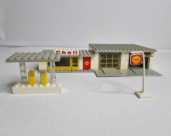 Vintage LEGO Shell Gas Station, 1970s, Model 377, No Box, in