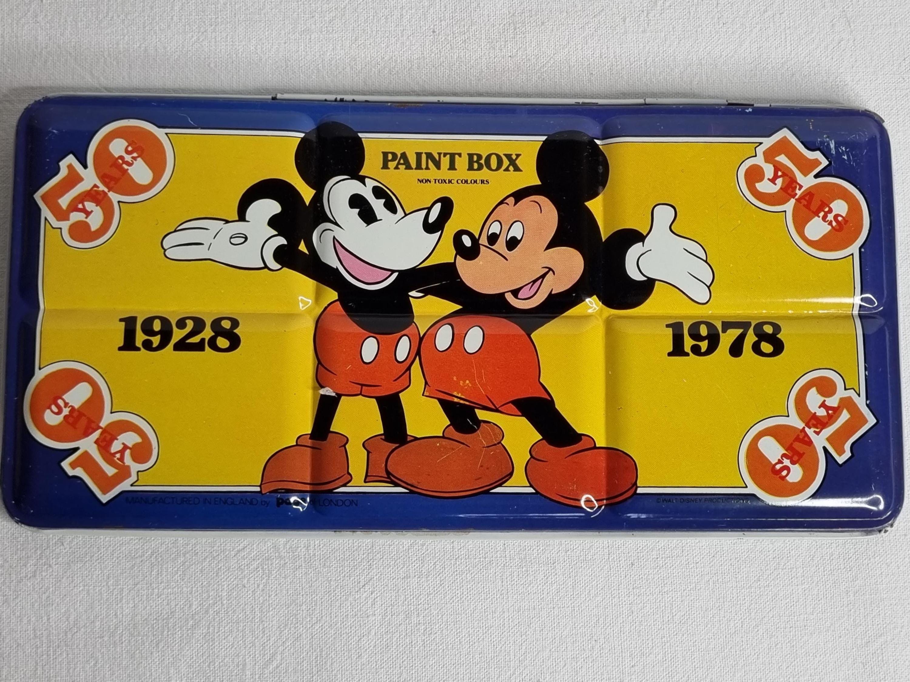 ♥ WALT DISNEY'S Mickey Mouse PAINT BOX ♥ Vintage Mickey Mouse Paint Box 1928–1978 – Disney 50th