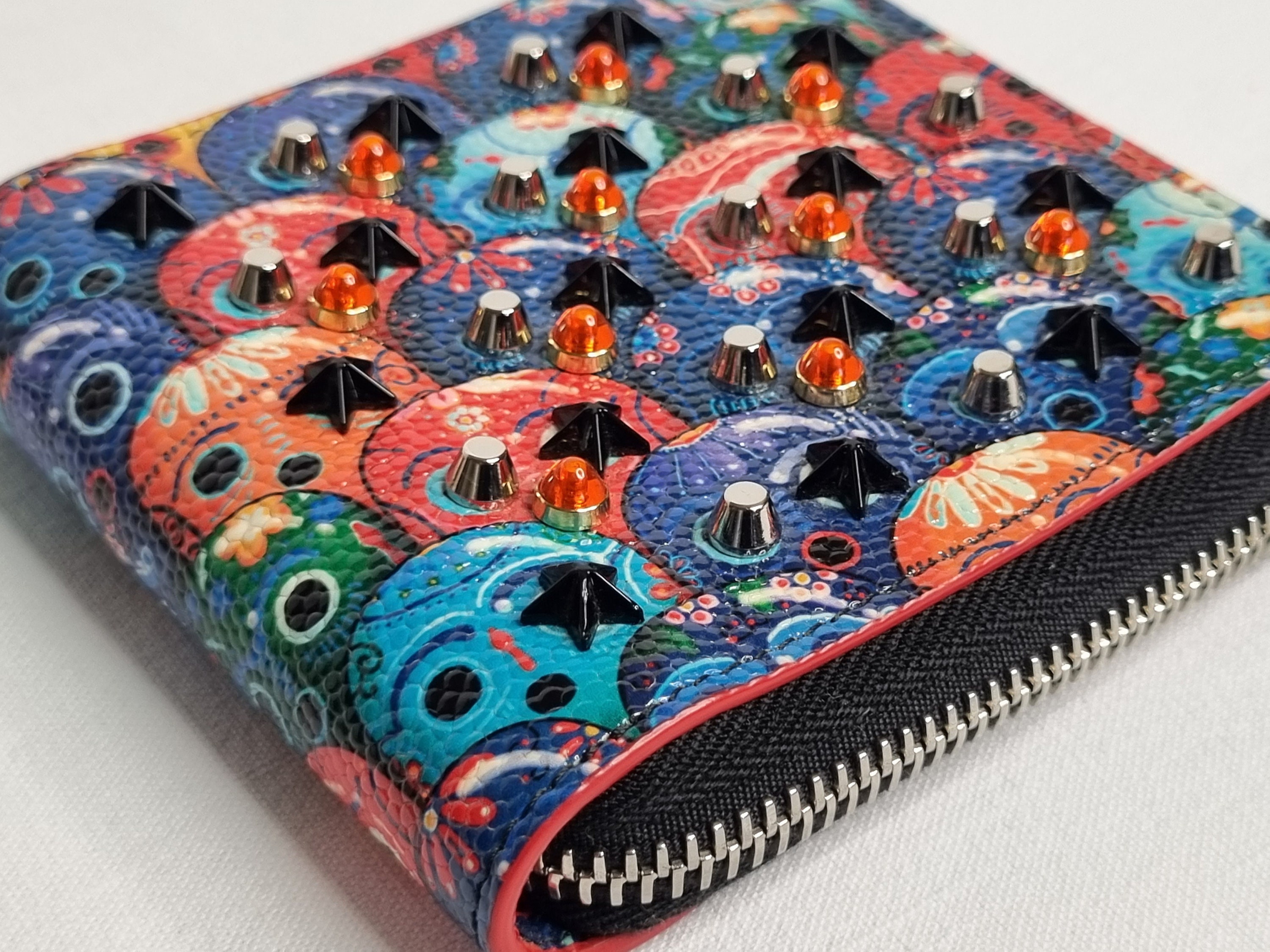 Christian Louboutin Loubouskull Multicolored Leather Wallet With 