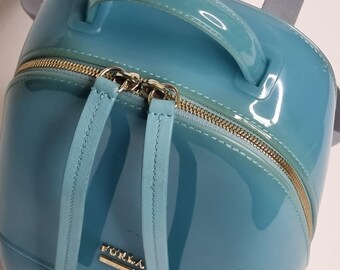 バッグ FURLA Candy Backpack Furla Candy Backpack for Women - Light Turquoise Blue Glossy