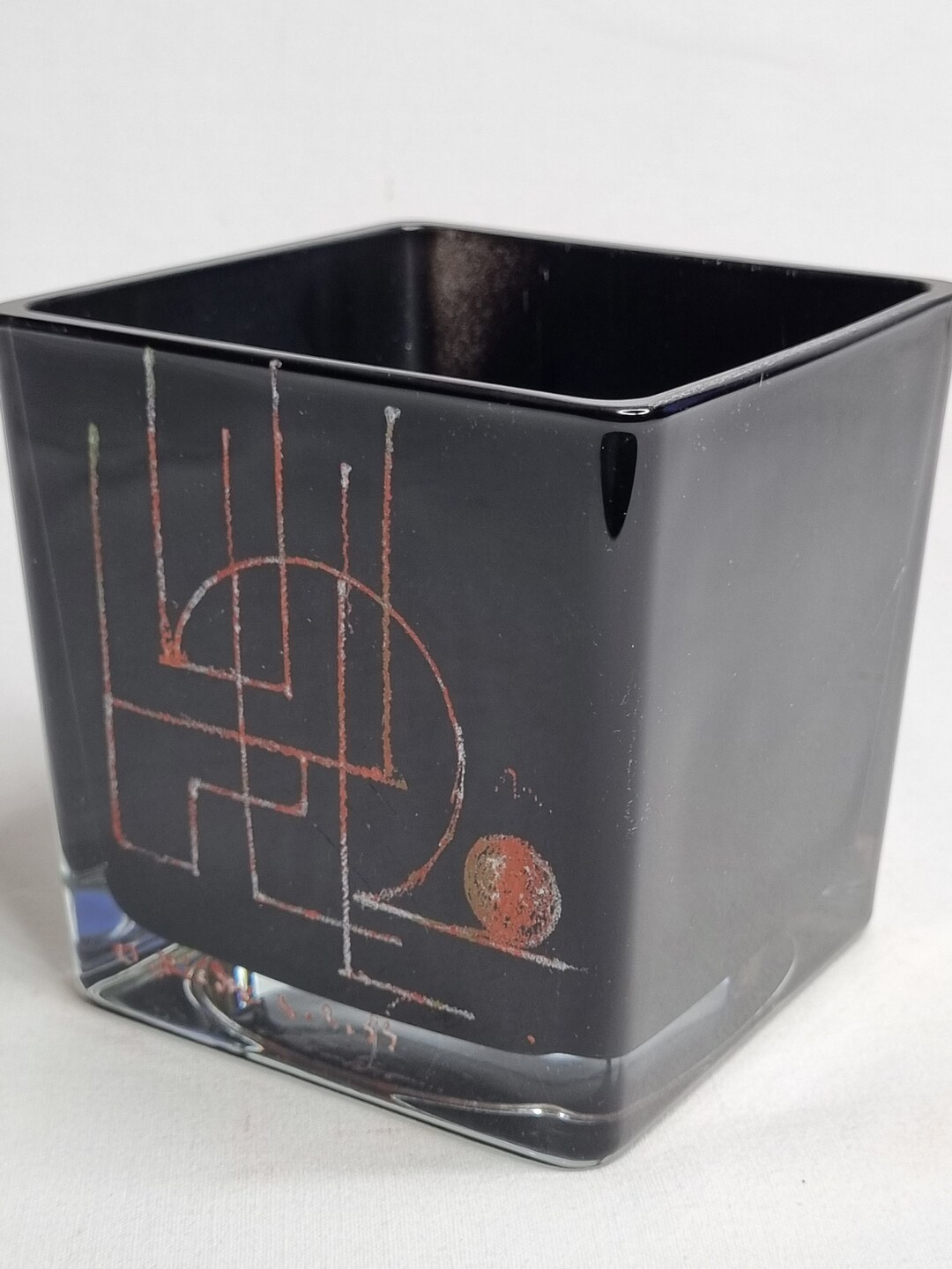 Vase Coupole Moderniste En Poterie Signé Roberto Gagliano - Occasion - Fabriqué En Italie