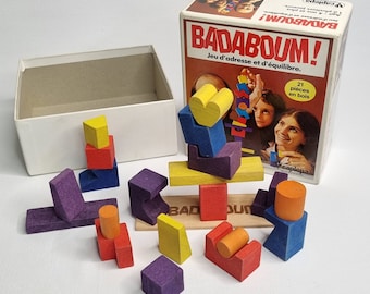 Jeu de construction et d'équilibre "Badaboum" original des années 70, complet