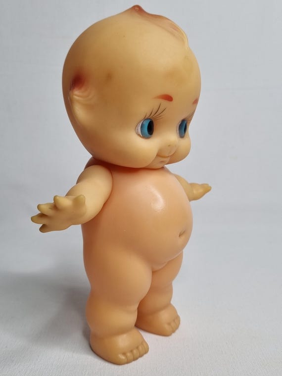 Vintage Kewpie Doll in Plastic, 19 Cm, Marked 