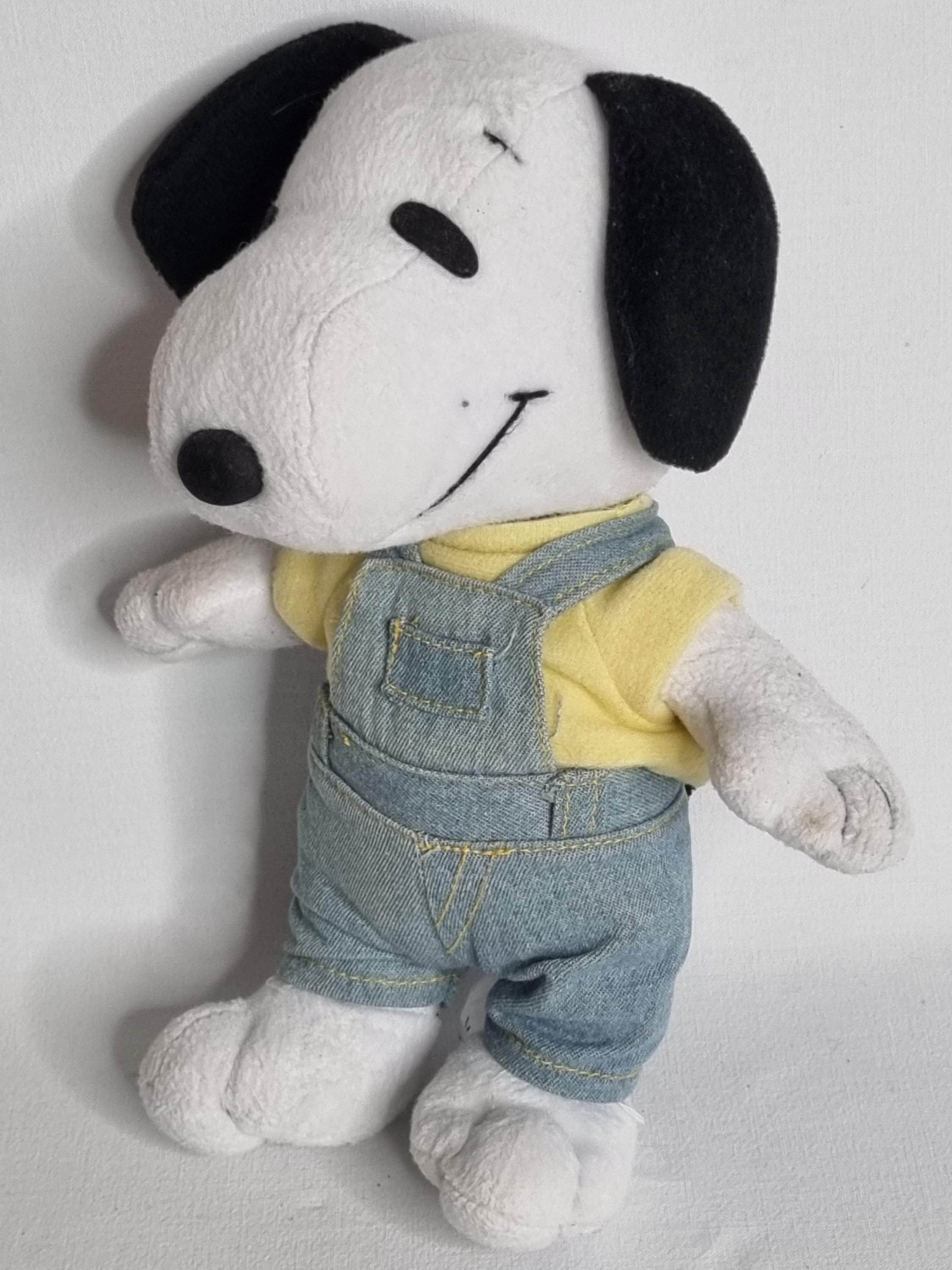 1980s/1990s Snoopy Plush Toy – Denim Overalls and Yellow T
