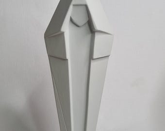 Modern Madonna in Hand-Painted Lime Green Ceramic - Height 31 cm