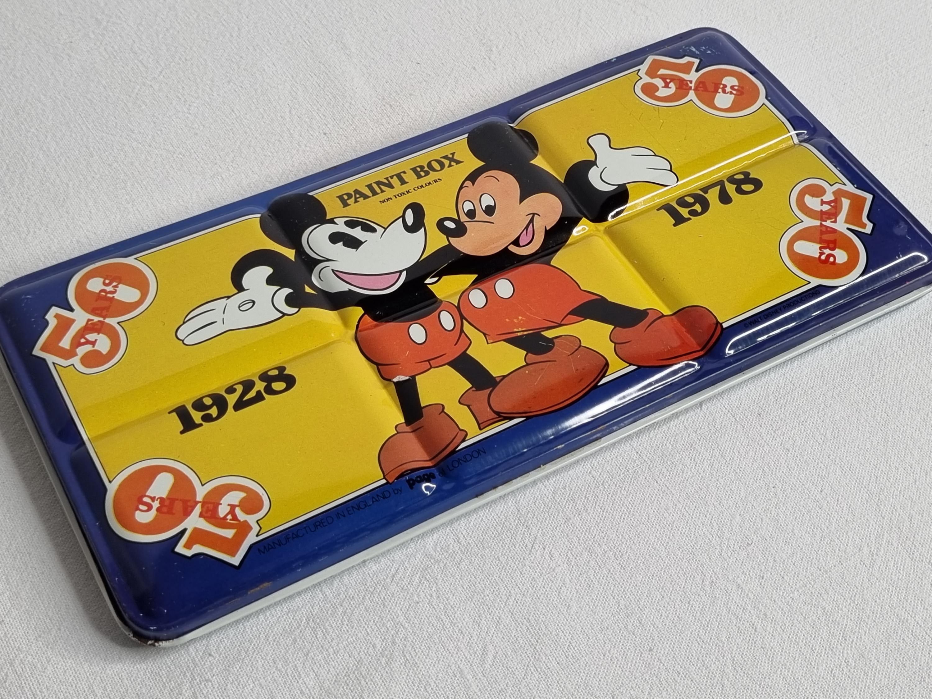 ♥ WALT DISNEY'S Mickey Mouse PAINT BOX ♥ Vintage Mickey Mouse Paint Box 1928–1978 – Disney 50th