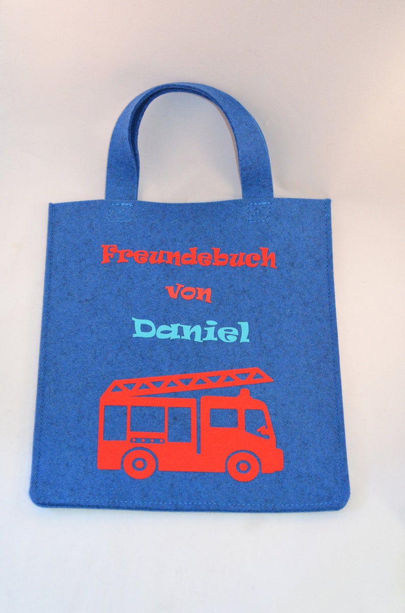 Freundebuchtasche mit Namen Wollfilz Bild 1