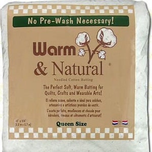 Warm & Natural Cotton Batting - Queen Size 90" x 108" - 2341WN