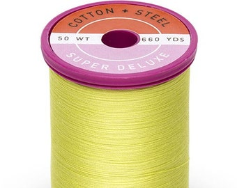 Neon Yellow (1901) Cotton + Steel 50wt Egyptian Cotton Thread by Sulky