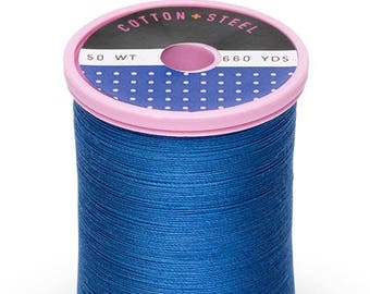 Royal Blue (1076) Cotton + Steel 50wt Egyptian Cotton Thread by Sulky