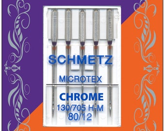Schmetz Chrome Microtex Needles - Size 80/12 - Item #4030