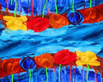 Tulip Festival | FlowerFairyRing by Stephanie Brandenburg for Northcott | 40210-43 | Half Yard Quilting Cotton