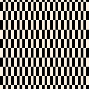 May include: A repeating pattern of alternating black and cream-colored vertical rectangles. The design creates a checkerboard effect, suitable for various applications like fabric or wallpaper.