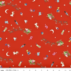 Way Up North by Jill Howarth - Red North Flight - holiday fabric (1 yard)