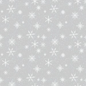 Snow Drift | Snowflakes Light Gray by Michael Zindell for Clothworks | 100% Cotton by the 1/2 yard