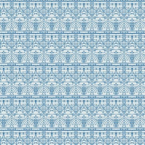 Frank Lloyd Wright Collection by Cloud9 | The House Beautiful Design B - Bluebird (227548) | 100% Organic Cotton | Half Yard Quilting Cotton
