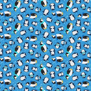 Snow Drift | Penguins Dark Pool by Michael Zindell for Clothworks | 100% Cotton by the 1/2 yard
