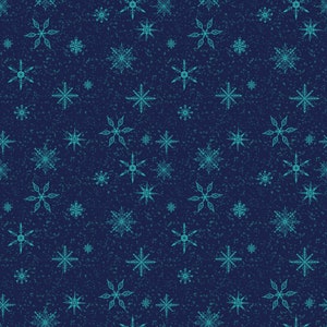Snow Drift | Snowflakes Navy Blue by Michael Zindell for Clothworks | 100% Cotton by the 1/2 yard