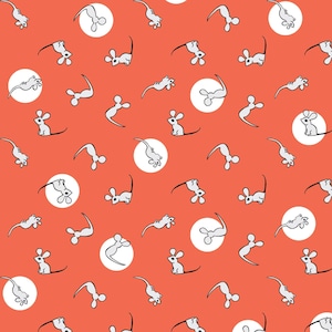Goodnight Moon | Mouse in Red (227867) by Margaret Wise Brown for Cloud9 | 100% Organic Cotton | Half Yard