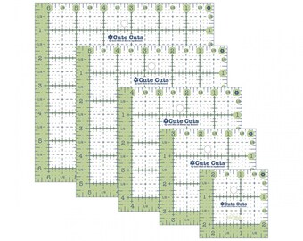Lori Holt Cute Cuts Square Ruler Pack for Riley Blake - 2.5", 3.5", 4.5", 5.5", 6.5"