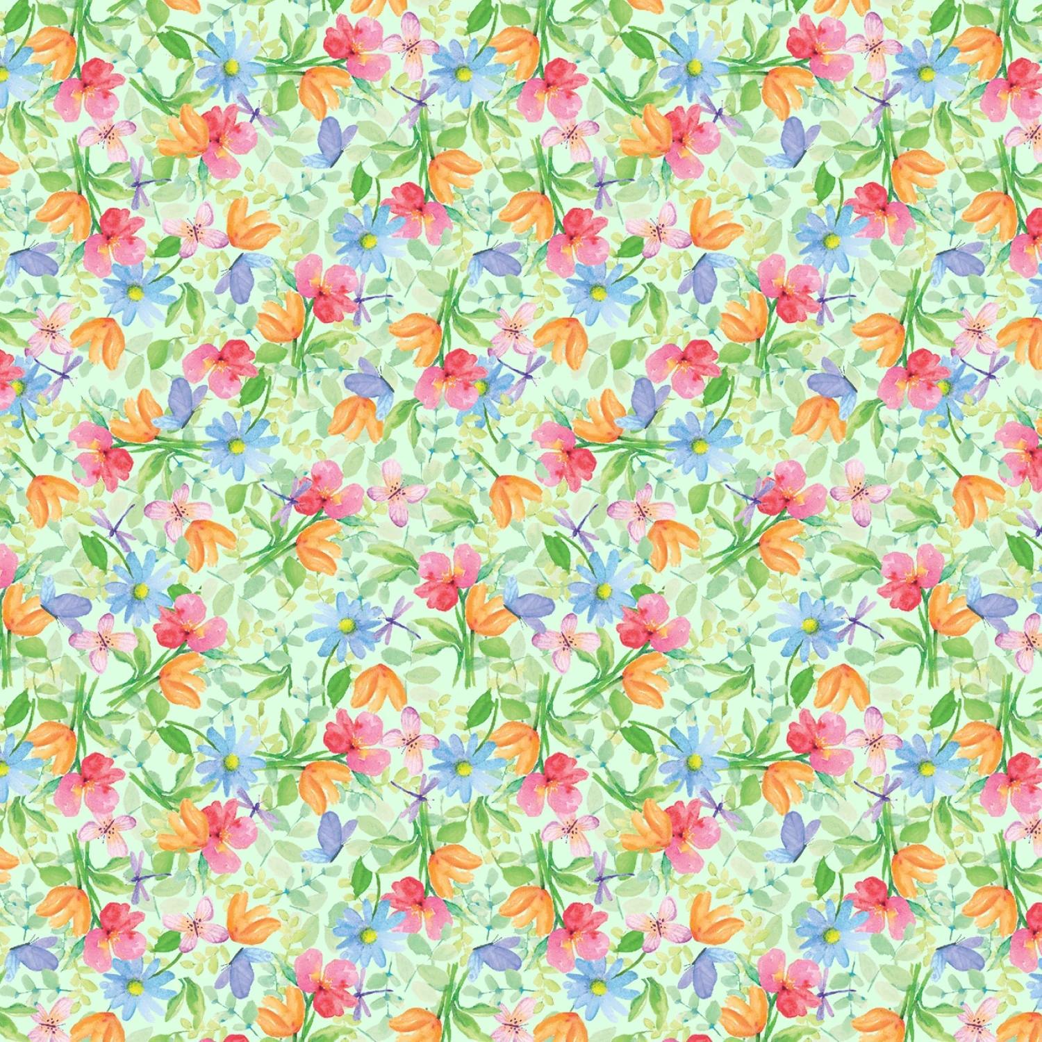 Bows & Blooms | Mint Small Floral by Color Pop Studio for Blank ...