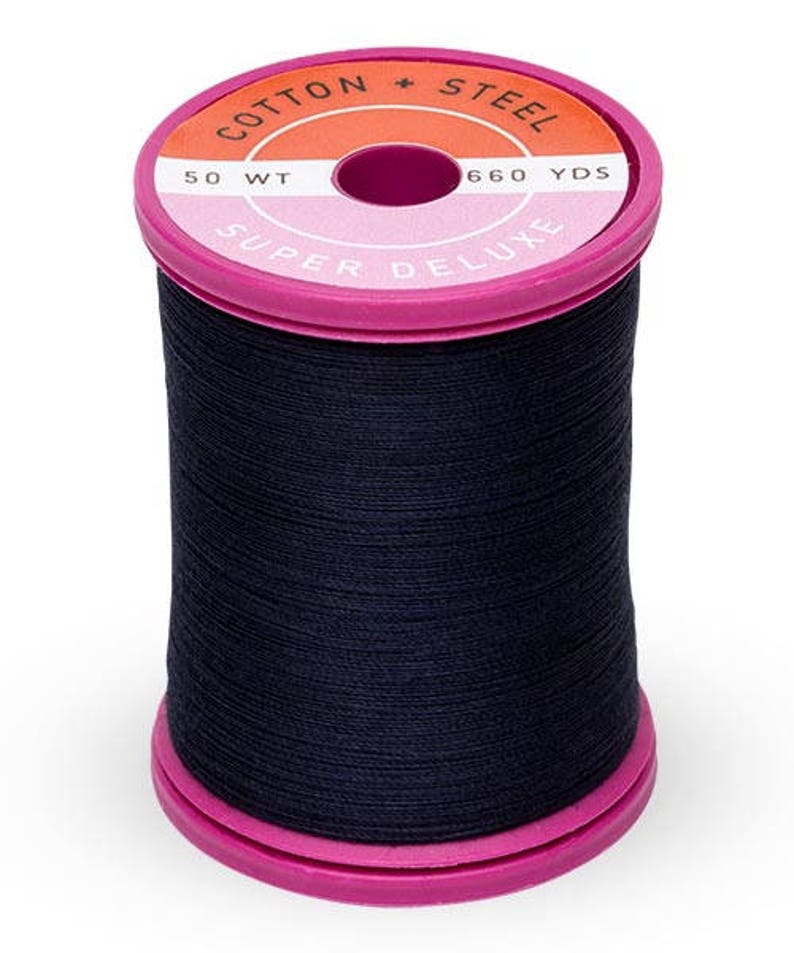 Steel 50wt Egyptian Cotton Thread by Sulky 1043 Dark Navy Cotton