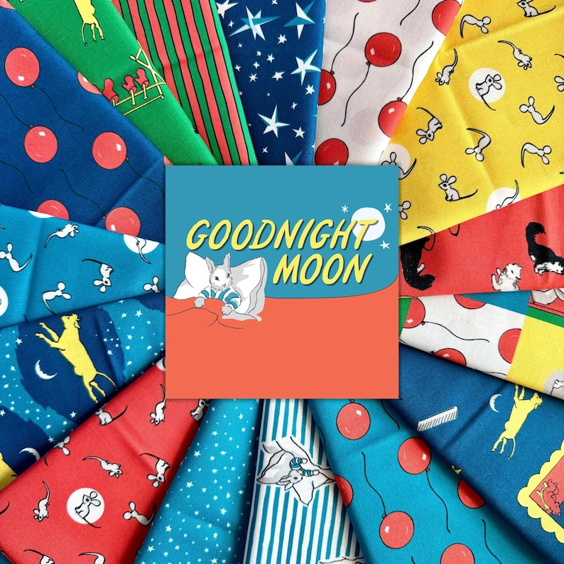 Goodnight Moon | Mouse in Yellow (227865) by Margaret Wise Brown for Cloud9 | 100% Organic Cotton | Half Yard image 3