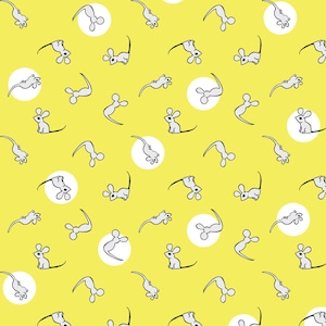 Goodnight Moon | Mouse in Yellow (227865) by Margaret Wise Brown for Cloud9 | 100% Organic Cotton | Half Yard