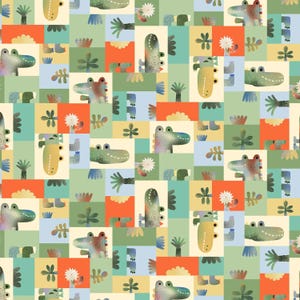See Ya Later Alligator | Gator Patch - Multi by Michael Miller Fabrics | DCX12554-MULT | Half Yard Quilting Cotton