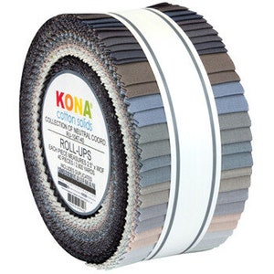 Kona Cotton Solids 2.5&quot; Strips Roll-Up - Carolyn Friedlander Neutral Coordinates (40pcs) - RU-1047-40