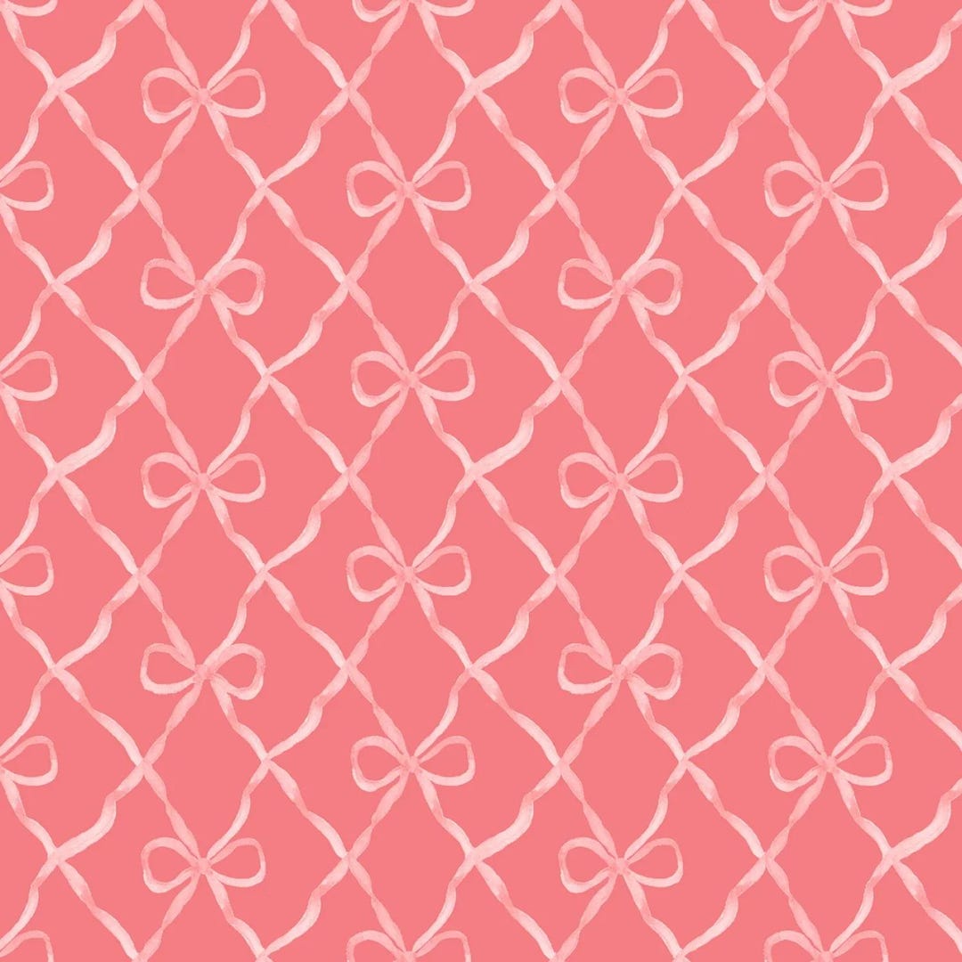 Bows & Blooms | Coral Bows by Color Pop Studio for Blank Quilting ...