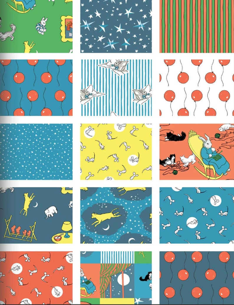 Goodnight Moon | Mouse in Yellow (227865) by Margaret Wise Brown for Cloud9 | 100% Organic Cotton | Half Yard image 4