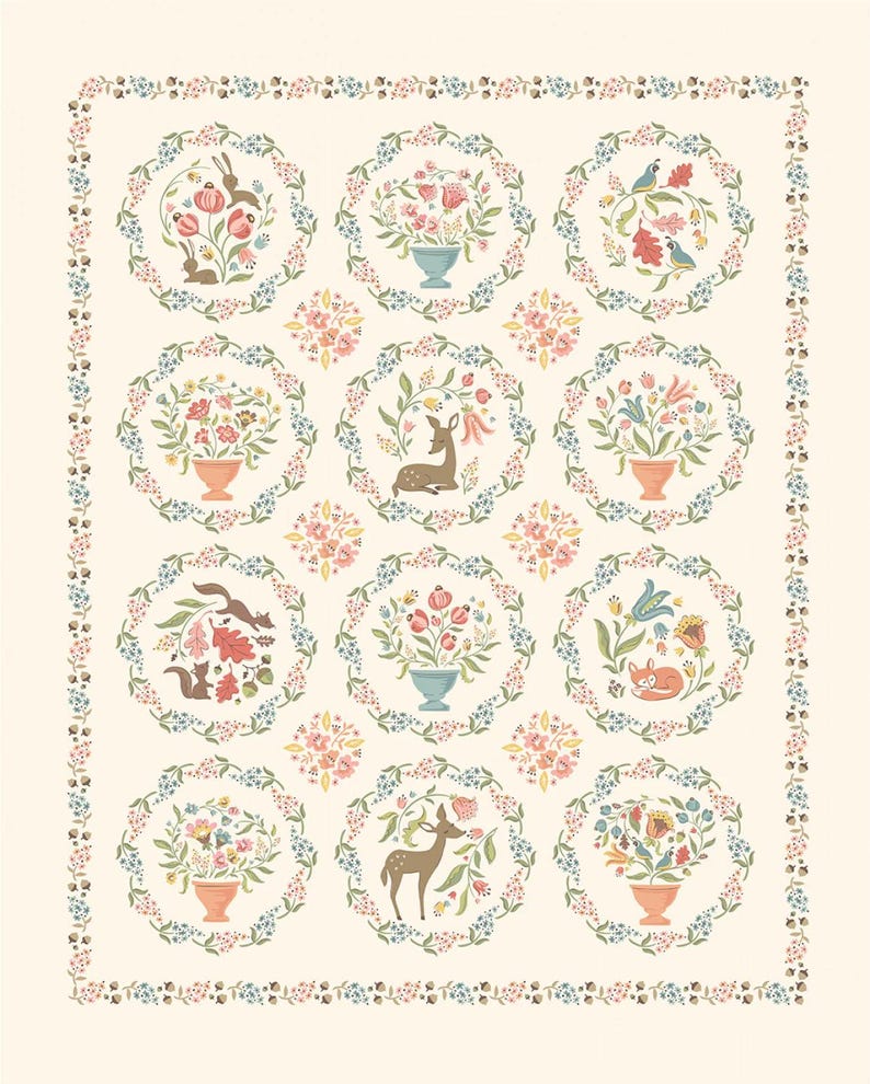 Wildwood Dwellings | Wildwood Panel - Cream by Sheri McCulley for Poppie Cotton | WW25118 afbeelding 1