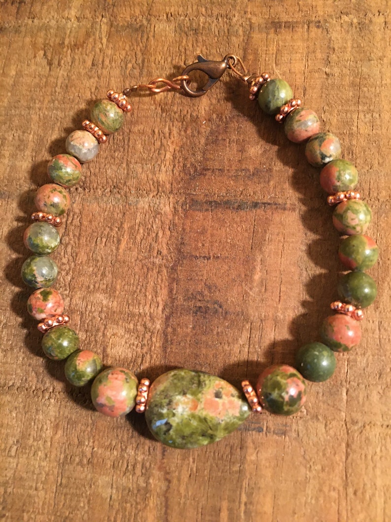 jewelry set unakite beads bracelet helper jewelry accessory beaded bracelet gift for her