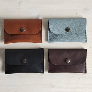 Portafoglio in pelle per carte di credito fino a 10 carte / Porta biglietti da visita 2 scomparti - Porta carte a busta semplice, Portafoglio sottile mini regalo da uomo