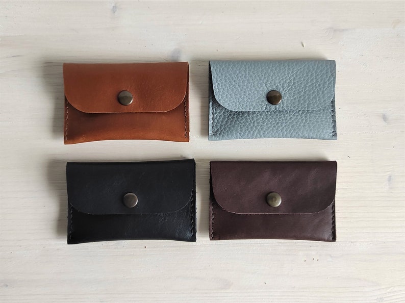 Leather Credit Card Wallet for up to 10 Cards, 4 colors