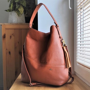 Oversized Hobo Bag Ginger Brown Leather, Big Crossbody Purse Soft Leather, Everyday Handbag Extra Large, Modern Shoulder Weekender Artisanal