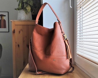 Oversized Hobo Bag Ginger Brown Leather, Big Crossbody Purse Soft Leather, Everyday Handbag Extra Large, Modern Shoulder Weekender Artisanal