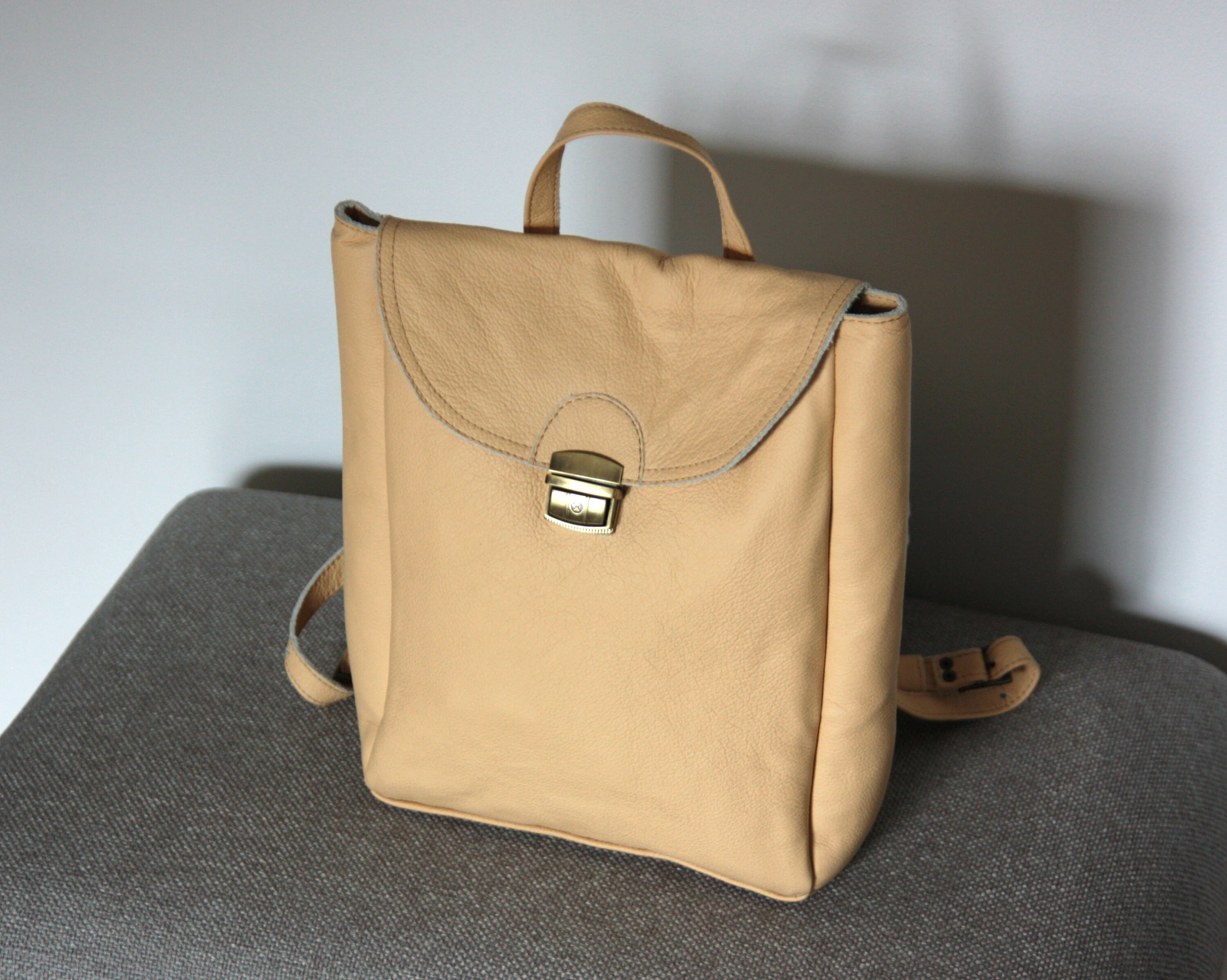 pastel leather backpack