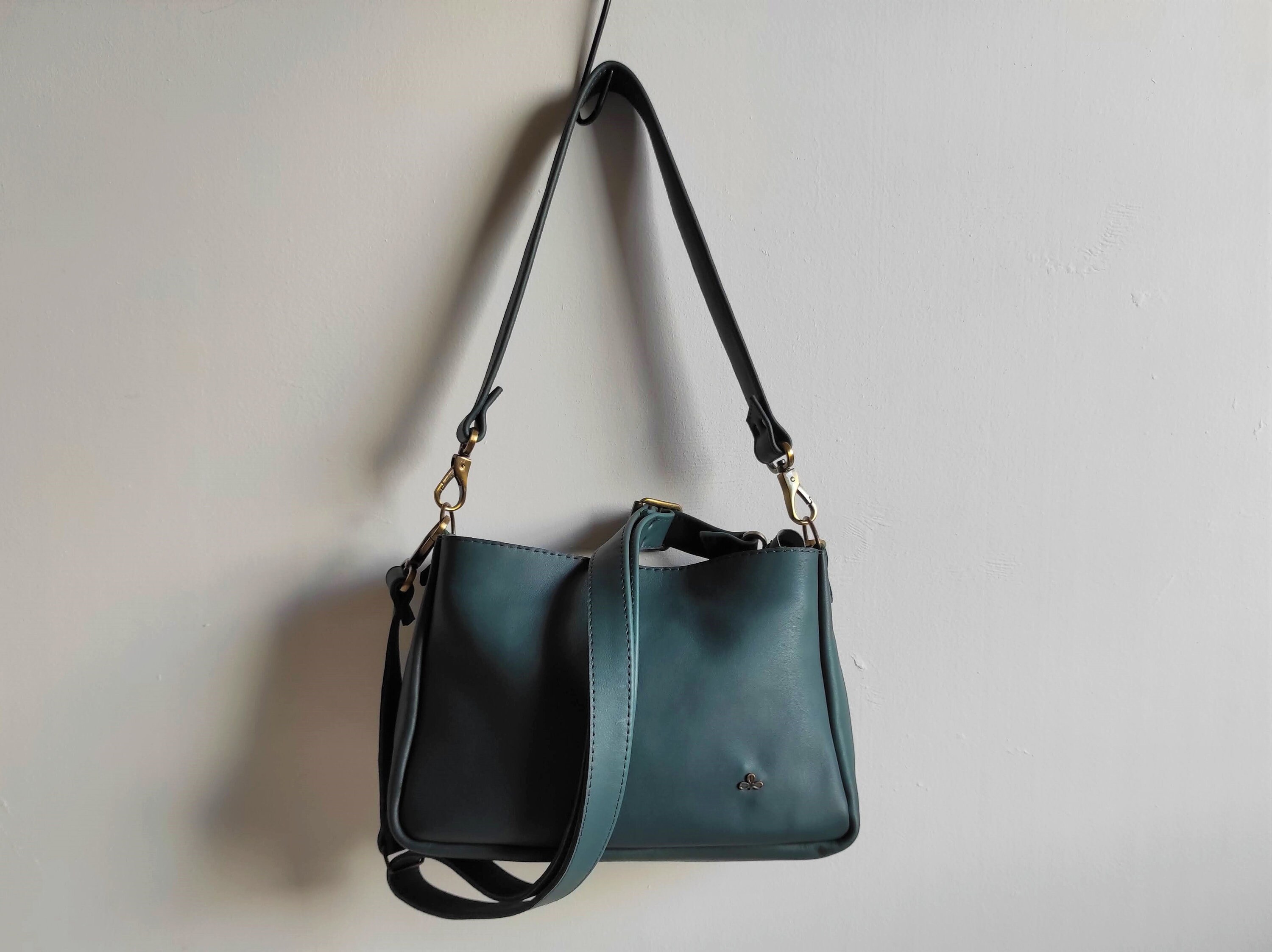 Dark Green Shoulder Purse Teal Green Leather Soft Handbag - Etsy