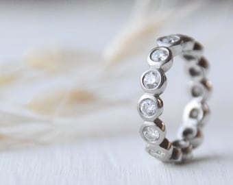 Diamanten Ring, Verlovingsring, Memory Ring, Platina Ring, Diamond Ring, Stapelring, Trouwring, Diamond Ribbon, Platina Sieraden, Cadeau voor Vrouwen